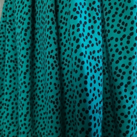 Vintage 90s South Beach Teal Black Polka Dot Cutout Back Button Front Mini Dress - Picture 12 of 15